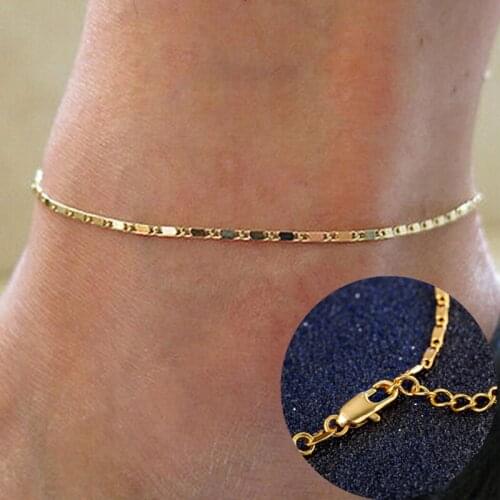 Womens Simple Anklets Foot Chain Barefoot Beach Sandals Summer Fashion Jewelry BL0413
