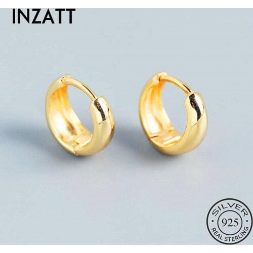 INZATT INS Hot Real 925 Sterling Silve Minimalist Hoop Earrings For Fashion Women Party Fine Jewelry Classic Accessories Gift