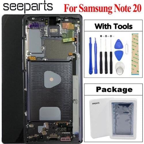 Super AMOLED For Samsung Galaxy Note 20 LCD Display Touch Screen Digitizer Assembly With Frame Note20 N980F SN980F/DS Display