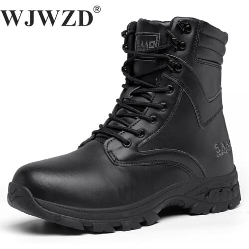 Winter Mens Military Boots Outdoor Trekking Hiking Boots Special Force Desert Tactical Combat Ankle Boots Men Leather Work Shoes