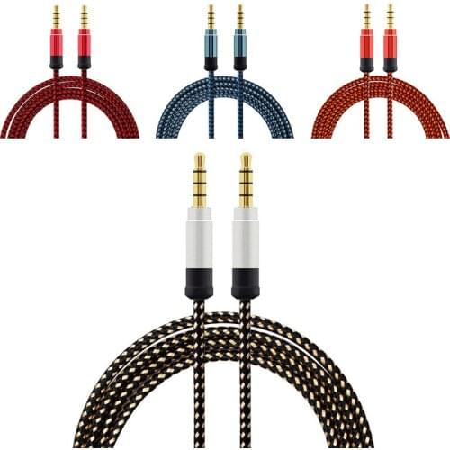 1.5 Meter High-Grade Braided Metal Audio Cable 3.5 Mm AUX Audio Cable