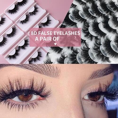 1 Pair/ Pack Fluffy Lashes 25mm 3d Mink Lashes Long Thick Natural False Eyelashes Wholesale Lashes Vendors Makeup Mink Eyelashes