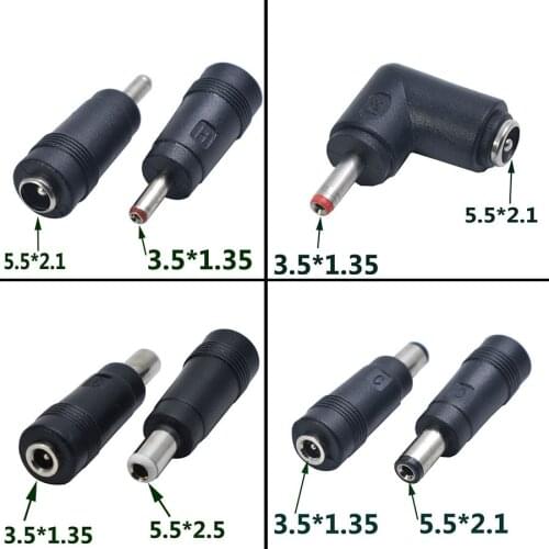 1pcs 5.5 x 2.1/2.5 mm male/female to 3.5 x 1.35 mm male/female DC Power Connector Adapter Laptop 5.5*2.1/2.5 to 3.5*1.35mm