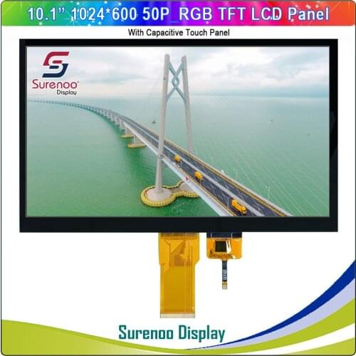 10.1" inch 1024*600 RGB / LVDS TFT LCD Module Display Screen Monitor & GT9257 I2C Capacitive Touch Panel