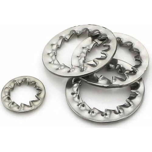 100pcs M3 M4 M5 M6 M8 Stainless Steel Internal Serrated Shake-proof Washer Lock Washer Internal Toothed Gasket Washers