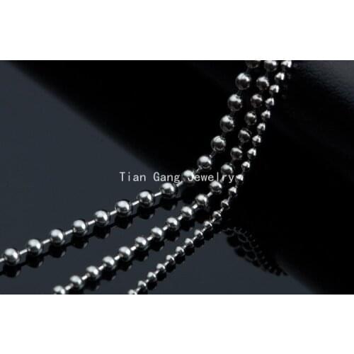 18"-40" Wholesale 100pcs/Lot High Quality 3.2mm 316L Stainless Steel Fashion Silver Color Beads Ball Chain Necklace