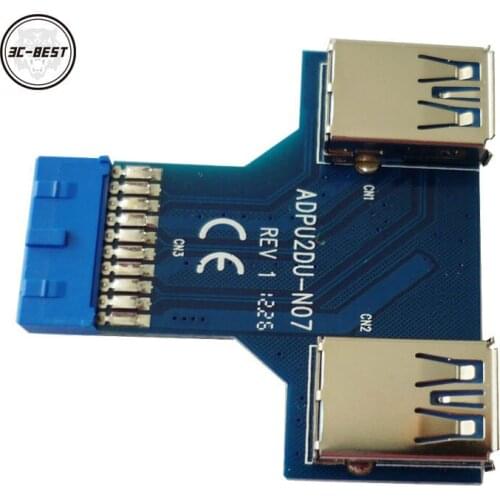 IT-Converter 19 pin header to 2x USB3.0 Adapter Card