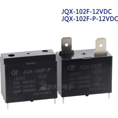 2PCS/Lot Air Conditioning Water Heater Relay HF102F- JQX-102F-12VDC JQX-102F-P-12VDC 4PIN 20A