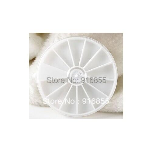 2pcs/lot lattices circle shape Nail Art Rhinestone Plastic Box ,DIY tool for nail art and Mobile beauty Free shipping