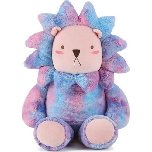50/70cm Creative Plush Toys Tie-dyed Lion Doll Office Home Pillow Birthday Gift Color Puppets