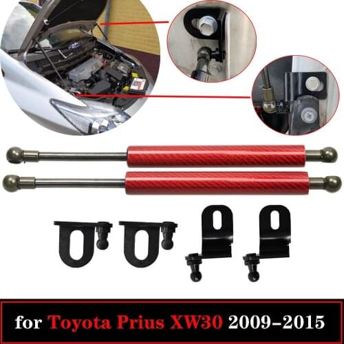 Damper for Toyota Prius XW30 2009-2015 Two Sides Auto Front Hood Bonnet Modify carbon fiber Gas Struts Lift Support Shock