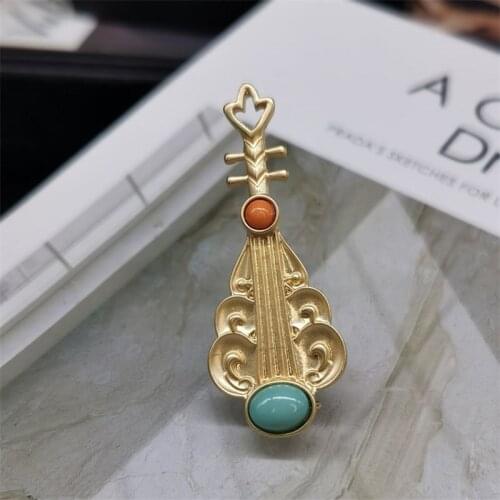 Gems of classical pipa brooch Chinese cheongsam hanfu act the role