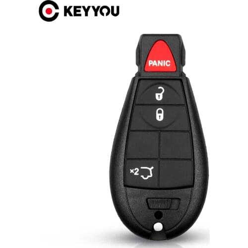 KEYYOU 4 Buttons Remote Key Shell Case For Jeep Grand Cherokee Chrysler 300 Town & Country Dodge Challenger Charger Journey Fob