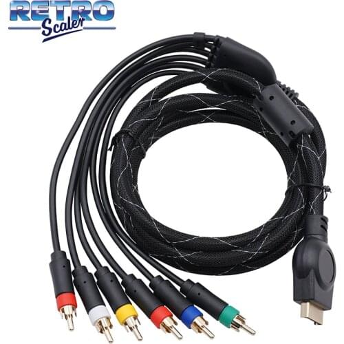 RetroScaler 1.8m PS2/PS3 Component Cable Provide the Sharpest Video and Sound for Sony PlayStation 2/3 Game Console
