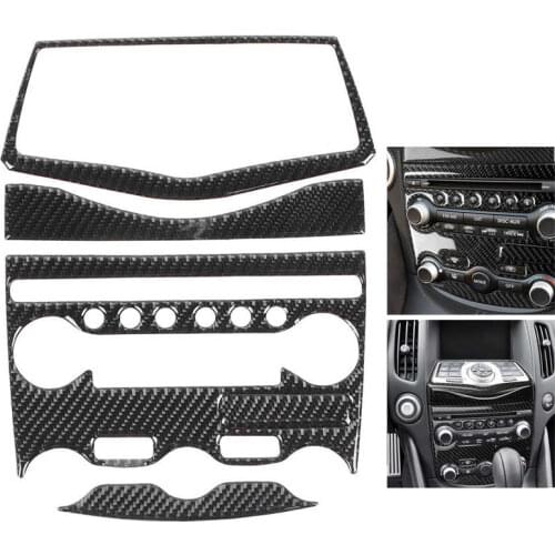 Console AC CD Panel Cover Carbon Fiber Conditioner Switch Decorative Sticker Fit for Nissan 370Z Z34 2009 2010 2011 2012-2020