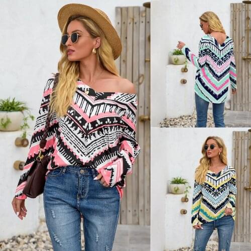 Summer Shirt Long Sleeve Women Blouses 2021 Plus Size V Collar Blouse Shirt Casual Tops Printed Office Wear Chiffon Shirts