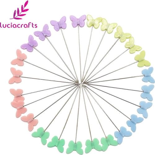 Lucia crafts 0.65*54mm head Kintted Locating Pins Patchwork Sewing Pins Positioning Needle Sewing Accessories J0103