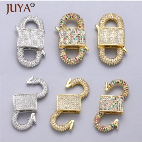 Juya Trendy Clasps Jewerly Making Cubic Zircon Connectors Copper Pedants for DIY Woman Bracelets Hand Made Accessories Wholesale