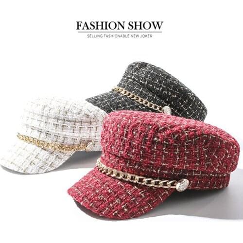 Fashion Winter Wool Beret Hat Women Autumn Black Fiddler Cap Hat French Style Flat Caps High Quality Casual Streetwear Hats