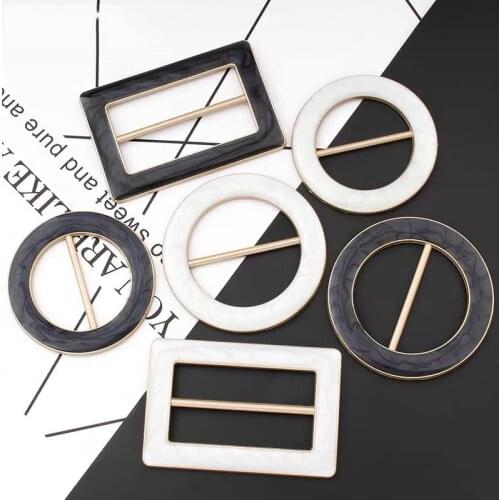 Fashion Adjustable Buckle Silk Scarf Shirt Decoration Metal Corner Knotted Buttons T-shirt Short-sleeved Accessories Button