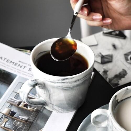 Marble mug simple Nordic coffee drinkware cup ins style drinking cup mens and womens ceramic creative milk breakfast cup