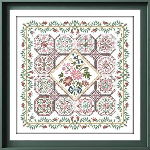 Flower patch cross stitch kits Dreampattern embroidery needlework sets 18ct 14ct 11ct white cloth DIY handmade