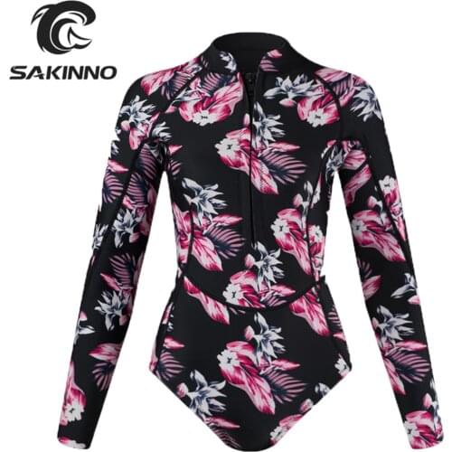 2mm Neoprene Wetsuit Long Sleeve One Piece Swimsuit Diving Suit Water Surf Swim Snorkel Front Zip Printed майка для купания