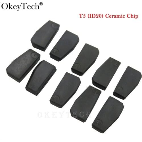 OkeyTech 10pcs/lot New ID T5-20 Transponder Chip Blank Carbon T5 Cloneable Chip for Car Key Cemamic T5 Chip