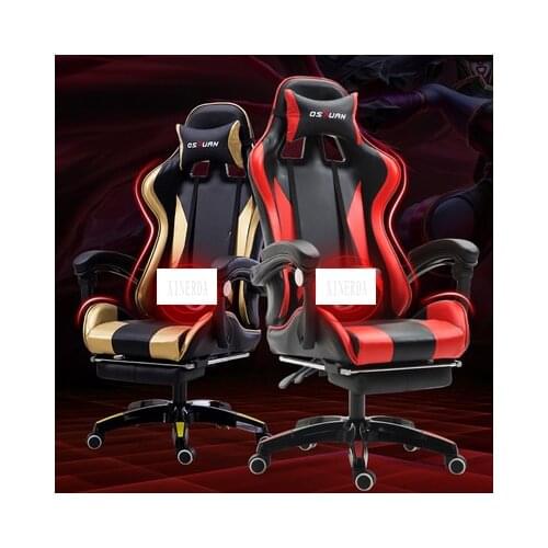 Adjustable Office Chair With Footrest Ergonomic High-Back Faux Leather Racing Style Reclining Computer Gaming Executive Recliner