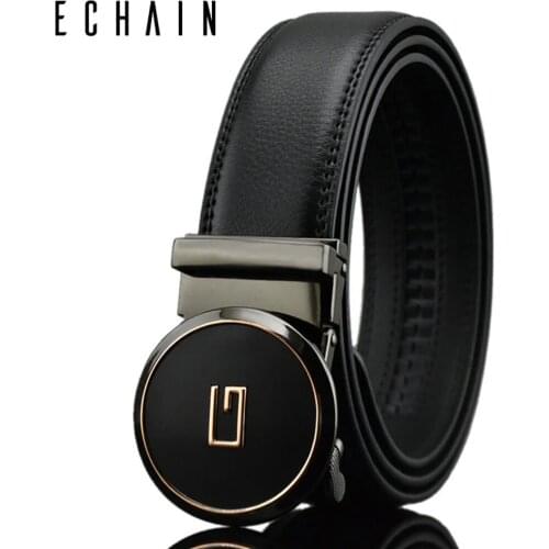 Echain Luxury Designer G Belts Men High Quality Male Women Genuine Real Leather G Automatic Buckle Dress Strap Belt for Jeans
