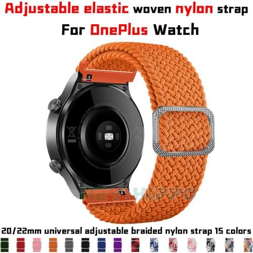 22mm stretch Weave nylon strap For OnePlus Watch Adjustable fiber braided band for one plus watch accessories