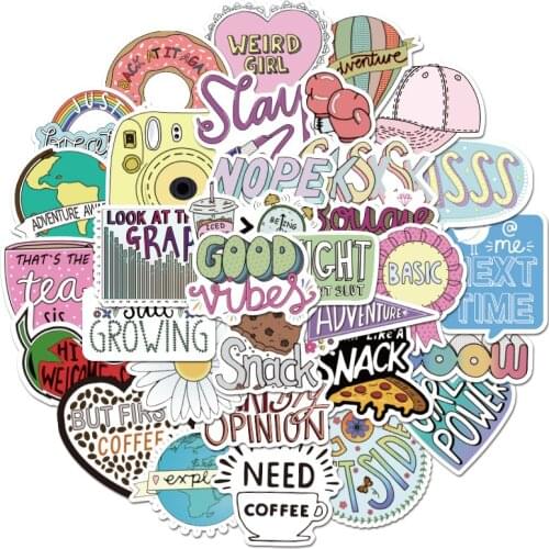 10/50Pcs Colorful Vsco Stickers Hydro Flask Water Bottle Vinyl Decals for Laptop Phone Cute Trendy Aesthetic Teen Girls Sticker