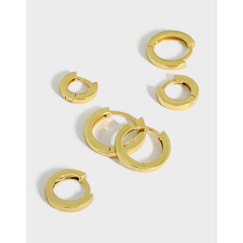 SHANICE S925 Sterling Silver Smooth Circle surface ultra-small Ear Bone Ear Earings Mini Circle Ear Buckle Wild Women Men