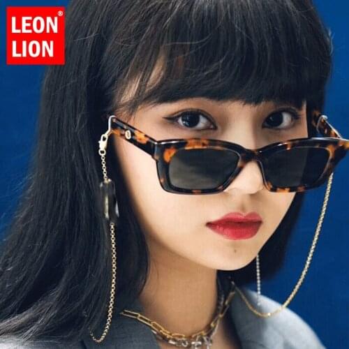 LEONLION Cat Eye Sunglasses Women Small Frame Sun Glasses Women Square Retro Glasses Brand Designer Classic Gafas De Sol Mujer