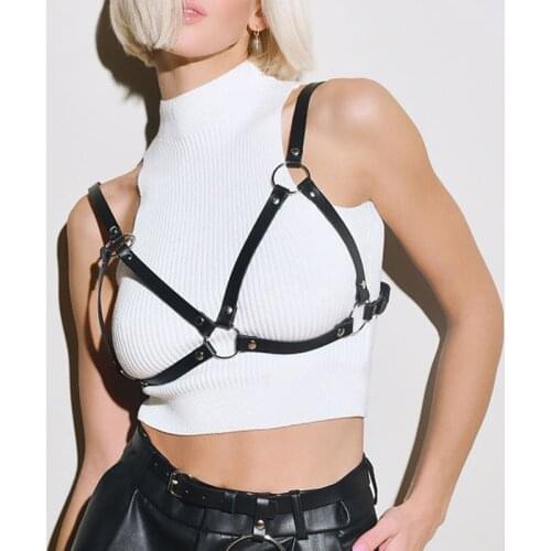 Sword Belt Sexy Women Leather Body Harness Bra Chest Bondage Erotic Lingerie Cage Bra Gothic Ladies Garter Belt Suspenders