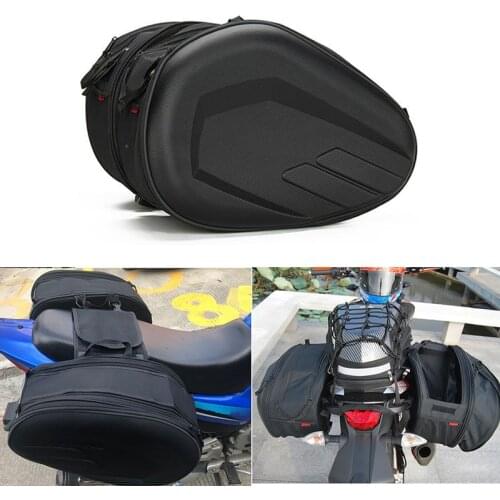 1 Pair New SA212 Motorcycle Saddle bag luggage Suitcase Motor Rear Seat Bags Luggage with Rain Waterproof Cover 36-58L Motorbike