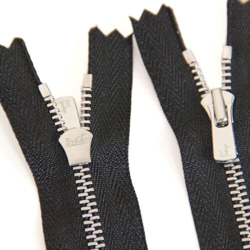 1pcs YKK Excella 3# Silver Metal Zipper Close-end Auto Lock Slider DIY Bag Purse Footwear zipppers