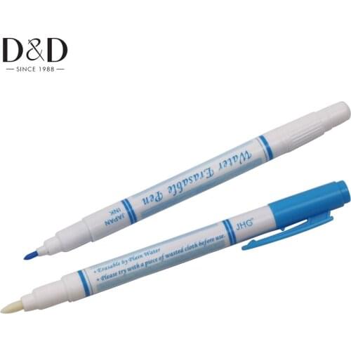1Pc Water Erasable Fabric Marker Pen High Quality Water-based Double-head Pen Draw / Clear Cross Stitch Pen Sewing Tools