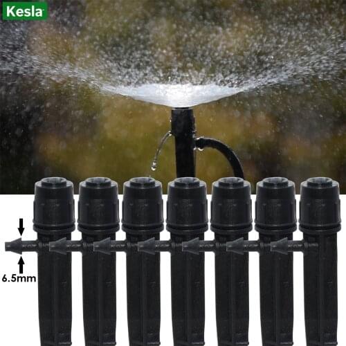 10PCS 13cm Micro Bubble Drip Irrigation 1/4'' Adjustable Emitters Dripper Sprinkler Stake Watering System 4/7mm Hose Tubing