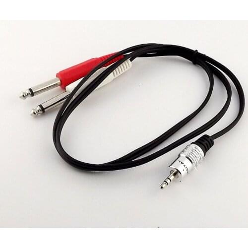 1x Stereo 1/8 inch 3.5mm TRS Male To Dual 1/4 inch 6.35mm Mono Male TS Neutrik REAN Audio Connectors Cable 3FT/1M