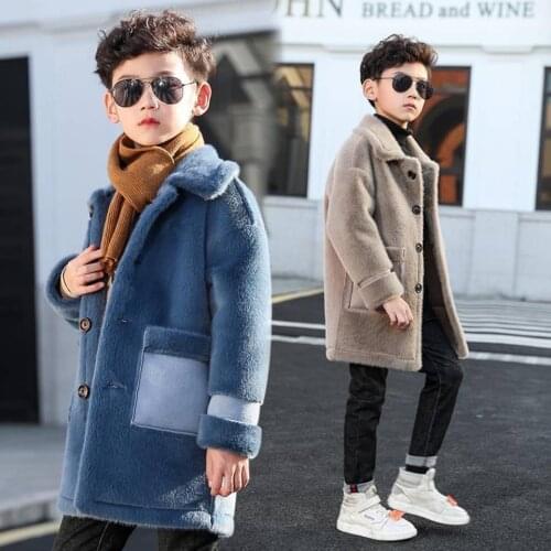 2 Colors Autumn Winter Children Outwear Baby Boys Quality Tops Woollen Jackets Coat Fashion Fall Clothes For Kids 6 8 10 12 Year