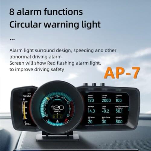2021 Car OBD GPS Dual Smart Gauge with Adjustable Bracket Alarm Ambient Light Clear Fault Code Speedometer OBD2 Meter Dropship