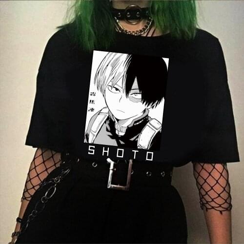 2021 Janpanese Anime Harajuku T-Shirt Men My Hero Academia Shoto Todoroki Anime Tops Unisex
