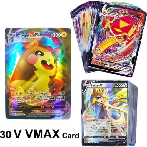 30PCS Pokemon V VMAX Shining Cards English TAKARA TOMY Trading Battle Game Card Collection Booster Box Kids Children Toys Gift