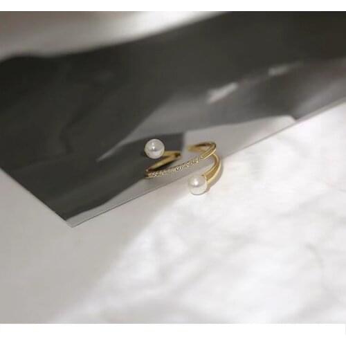 925 Sterling Silver Ring Adjustable Finger Ring Base Settings Findings Jewelry Parts Fittings Accessories for Pearls