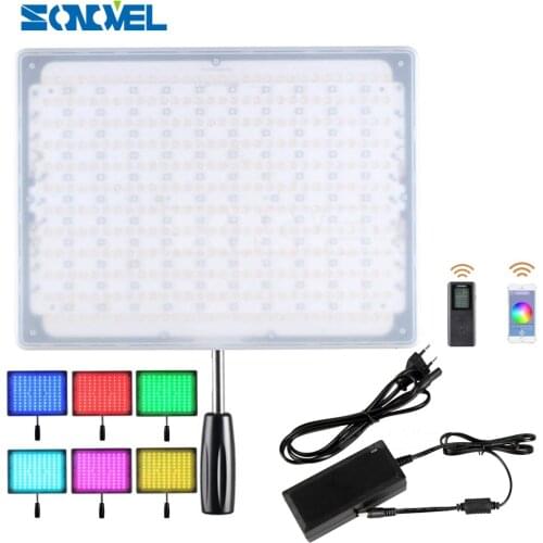 YONGNUO YN600 RGB + AC Power Adapter LED Video Light Panel 3200K-5500K with Wireless Bluetooth Remote For Canon Nikon Sony