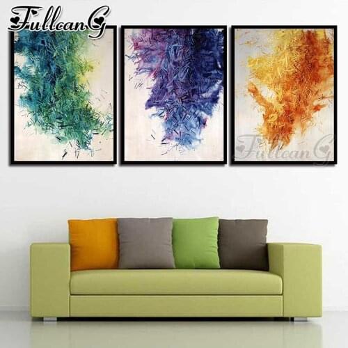 FULLCANG 5d diy diamond embroidery abstract art diamond painting triptych graffiti full square round drill decoration FC2200