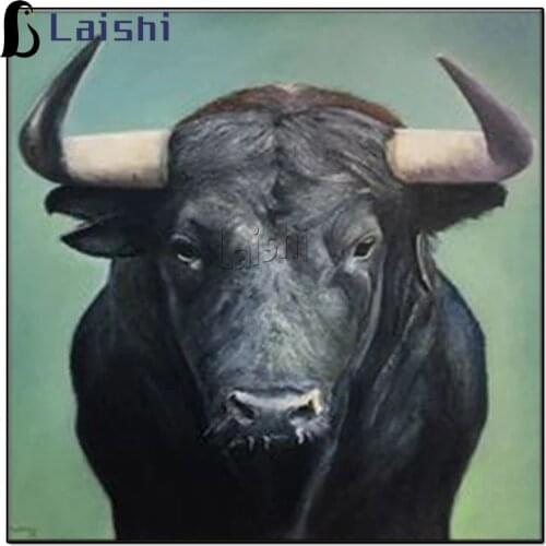 5d diy Diamond Painting Fierce Bull Bison Full Square Round Diamond Embroidery Animal Pattern Cross Stitch Mosaic Home Decor