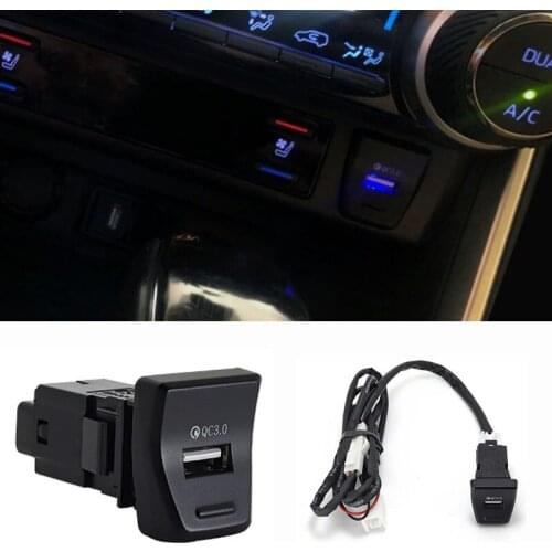 For Toyota RAV4 2019 2020 5th Lossless Upgrade Car Charger QC3.0 Central Control Position Car Charger