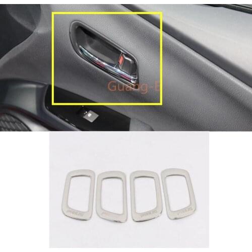 Car Detector Stick Trims Stainless Steel Door Inner Built Handle Bowl Lamp Frame Hoods 4pcs For Toyota Prius 2016 2017 2018